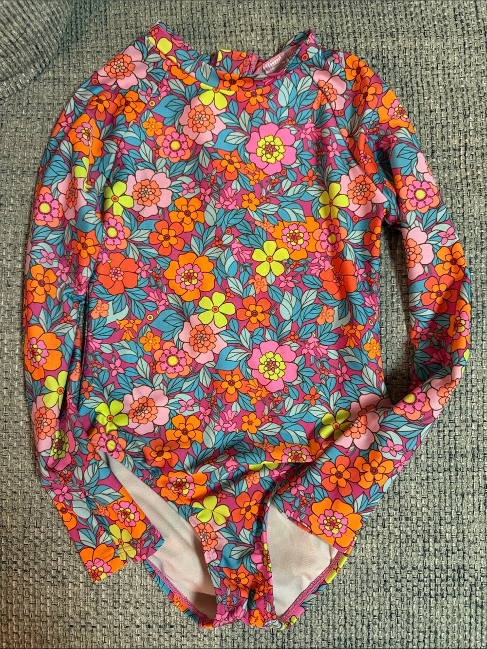 Girls' Long-Sleeve Floral Swim suit